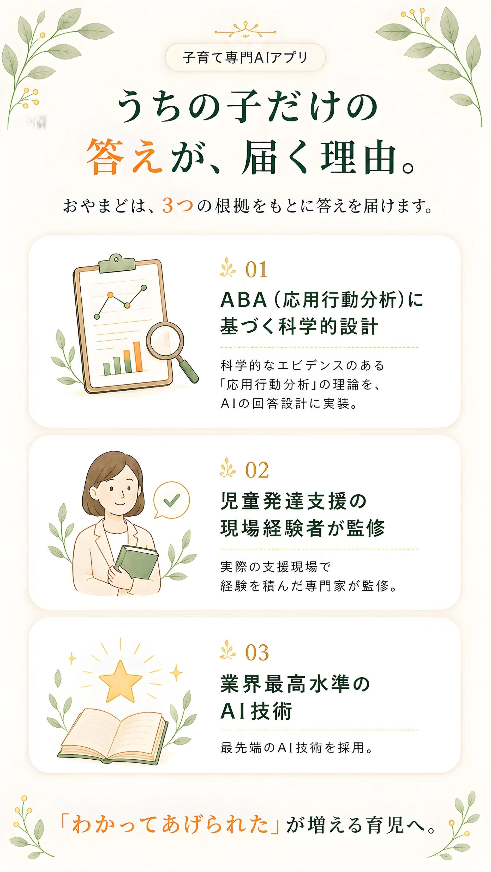 うちの子だけの答えが届く理由 — ABA(応用行動分析)に基づく科学的設計