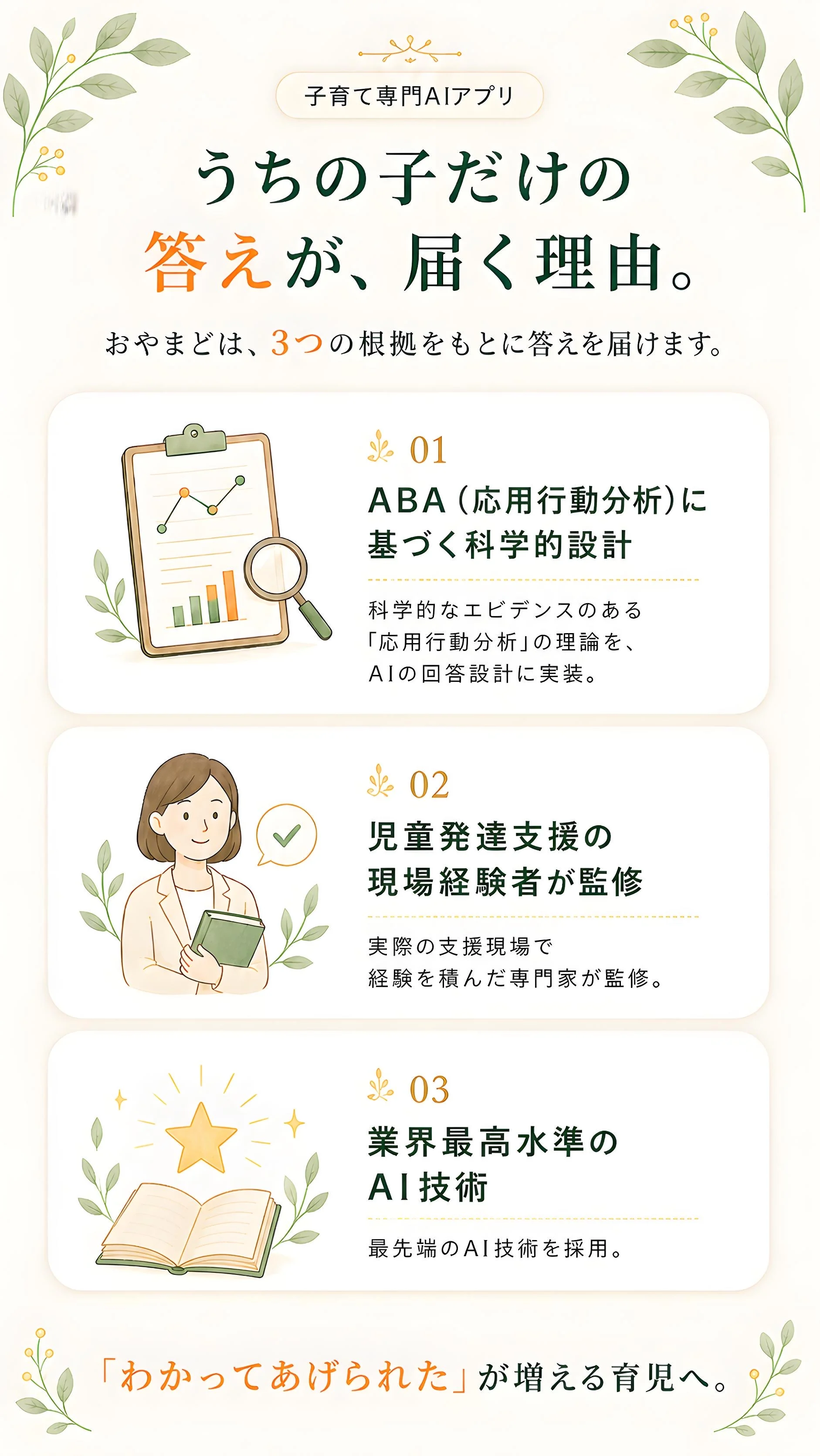 うちの子だけの答えが届く理由 — ABA(応用行動分析)に基づく科学的設計